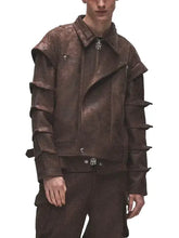 Men’s Distressed Brown Suede Leather Jacket