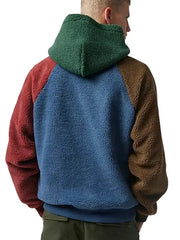 Multicolor Sherpa Hoodie – Soft & Warm Fleece Pullover for Men