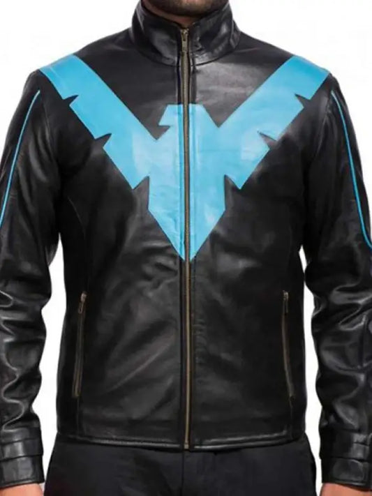 Batman Arkham Knight Nightwing Dick Grayson Leather Costume Jacket