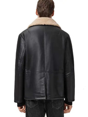 Men’s Premium Black Shearling Leather Jacket