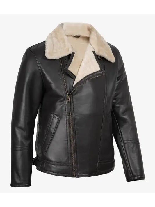 Men’s Dark Brown Shearling Leather Jacket - The Leather Jackets