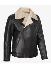 Men’s Dark Brown Shearling Leather Jacket