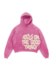 Couple Hoodies – Focus on the Good Things | Matching Oversized Fleece Hoodies for Couples