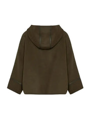 Women’s Brown Wool Hooded Coat