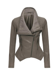 Grey Biker Leather Jacket - The Leather Jackets
