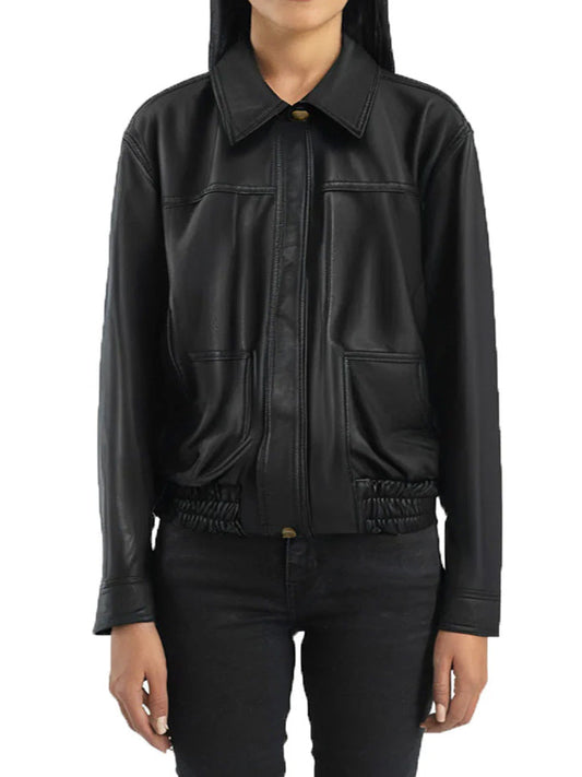 90's vintage Black leather Jacket - The Leather Jackets