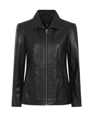 Black Shirt Style Genuine Leather Jacket