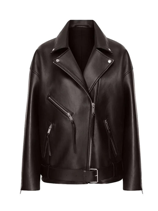 Black Biker Real Leather Jacket - The Leather Jackets