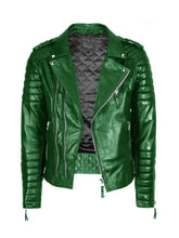 Vintage Green Biker Leather Jacket
