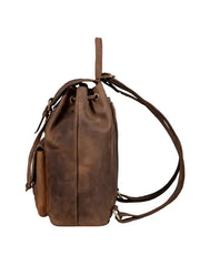 Vintage Full-Grain Leather Backpack – Rustic Brown Travel & Daily Carry Bag