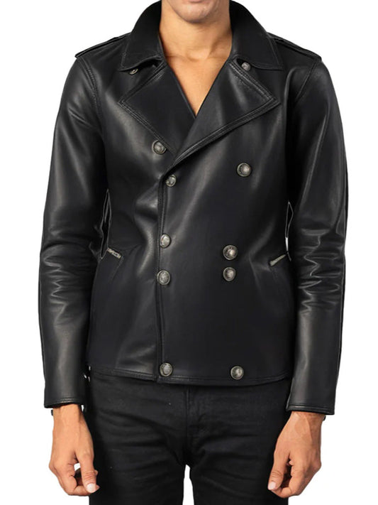 Black Chef Style Genuine Leather Jacket - The Leather Jackets
