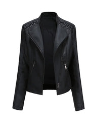 Women’s Black Leather Biker Jacket