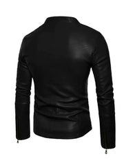 Black Sheepskin Biker Leather Jacket - The Leather Jackets