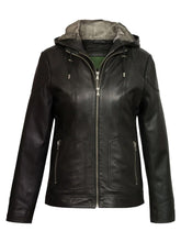 Black Hooded Genuine Leather Jacket