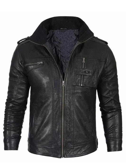 Waxed Cafe Racer Leather Jacket - The Leather Jackets