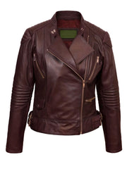 Burgundy Biker Leather Jacket - The Leather Jackets