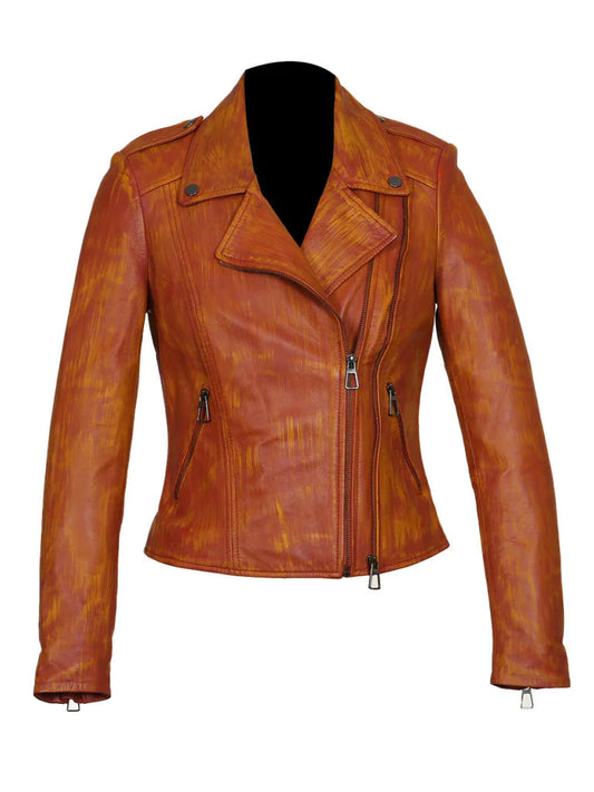 Rust Brown Biker Genuine Leather Jacket - The Leather Jackets