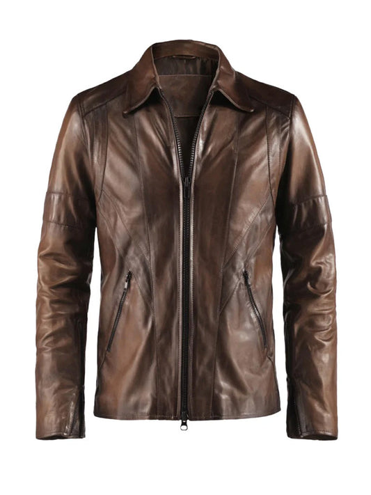 Dark Brown Lambskin Leather Jacket - The Leather Jackets
