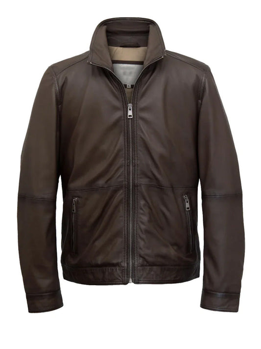 Dark Brown Biker Genuine Leather Jacket - The Leather Jackets