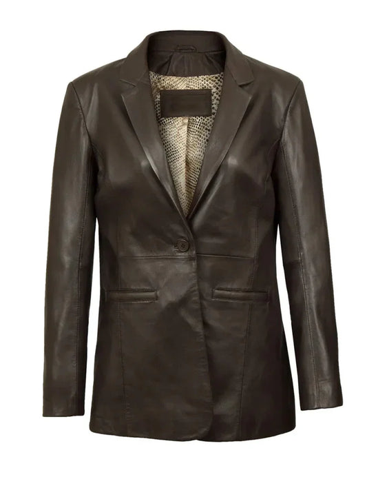 Black Genuine Leather Blazer - The Leather Jackets