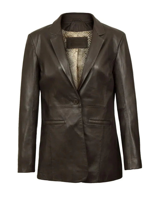 Black Genuine Leather Blazer - The Leather Jackets