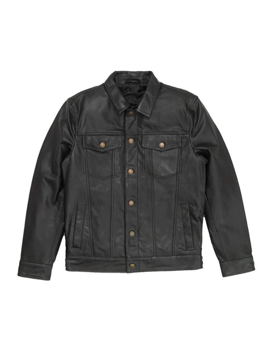 Trucker Style Genuine Leather Jacket - The Leather Jackets