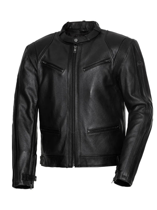 Black Fully Lined Biker Leather Jacket - The Leather Jackets