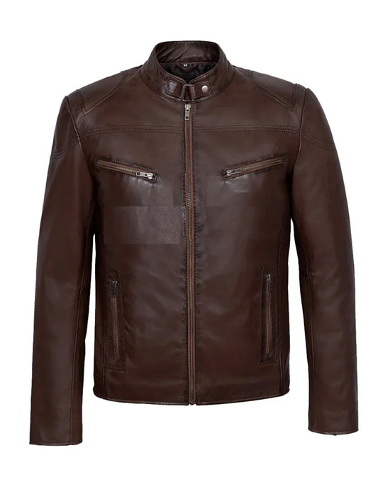 Vintage Fashion Brown Stylish New Leather Jacket
