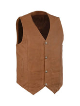Classic Tan Brown Real Leather Vest