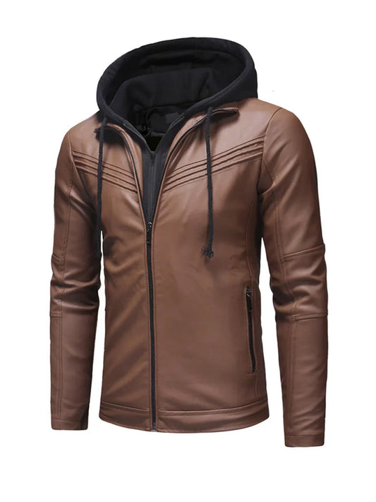 Hooded Style Genuine Leather Jacket - The Leather Jackets