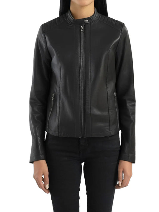 Biker Black Genuine Leather Jacket - The Leather Jackets