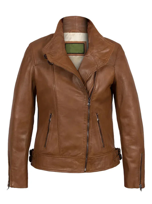 Cowl Neck Biker Leather Jacket - The Leather Jackets