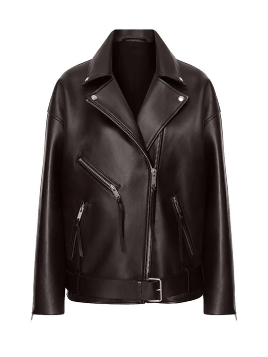 Black Biker Genuine Leather Jacket
