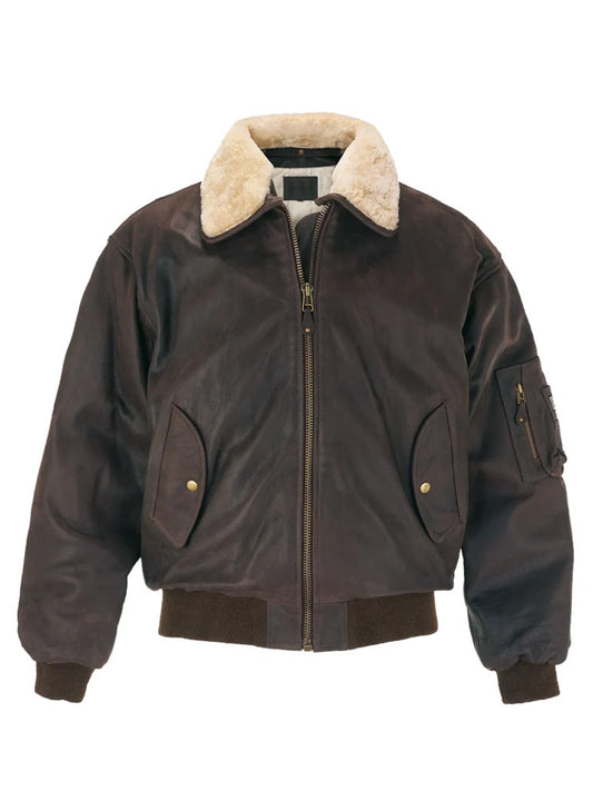 Men's Dark Brown Bomber Suede Leather Jacket