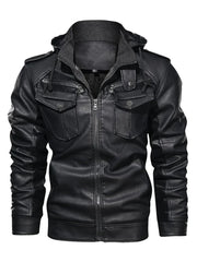 Black Trucker Biker Genuine Leather Jacket
