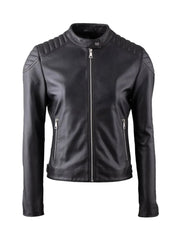 Quilted Biker Real Leather Jacket - The Leather Jackets