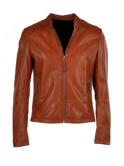 Brown Biker Real Leather Jacket
