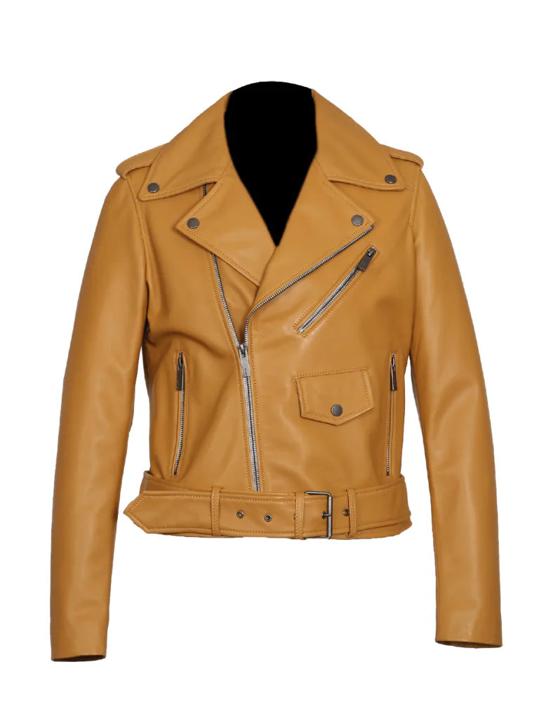Peach Biker Leather Jacket - The Leather Jackets