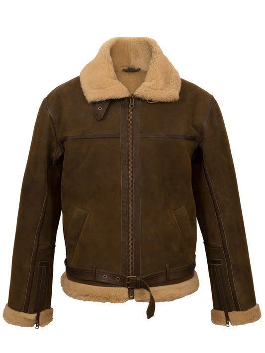 Shearling Suede Genuine Leather Jacket - The Leather Jackets