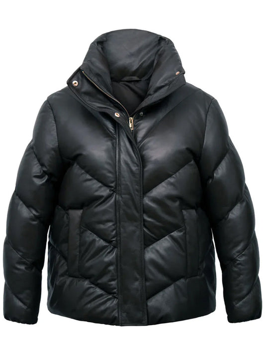 Black Padded Leather Jacket - The Leather Jackets
