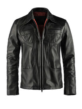 Black Shirt Style Leather Jacket