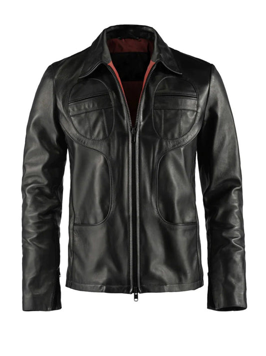 Black Shirt Style Leather Jacket - The Leather Jackets