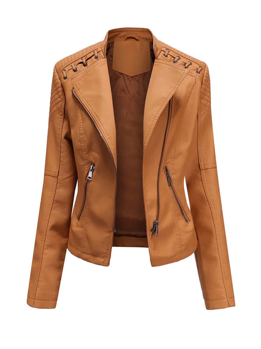 Tan Brown Blazer Style Leather Jacket - The Leather Jackets