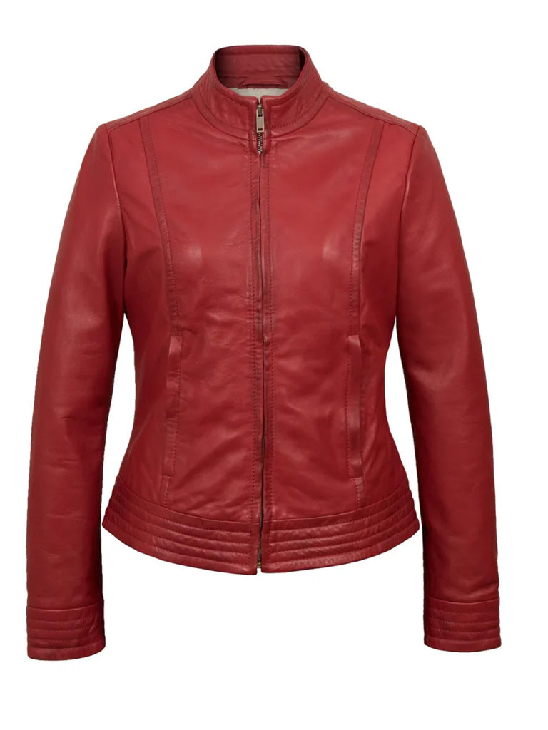 Red Biker Leather Jacket - The Leather Jackets
