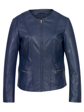 Blue Collar Less Biker Leather Jacket