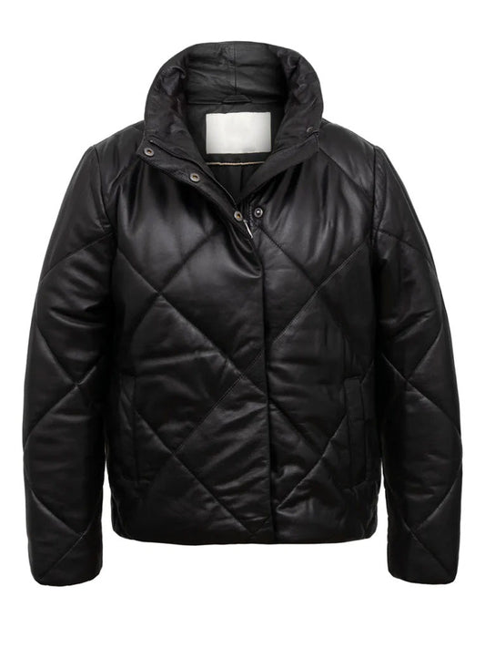 Black Quilted Leather Jacket - The Leather Jackets