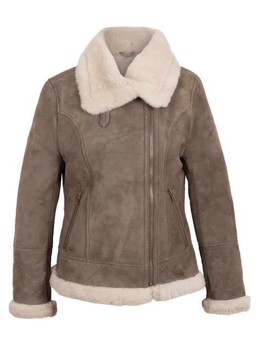 Brown Shearling Sheepskin Leather Jacket - The Leather Jackets