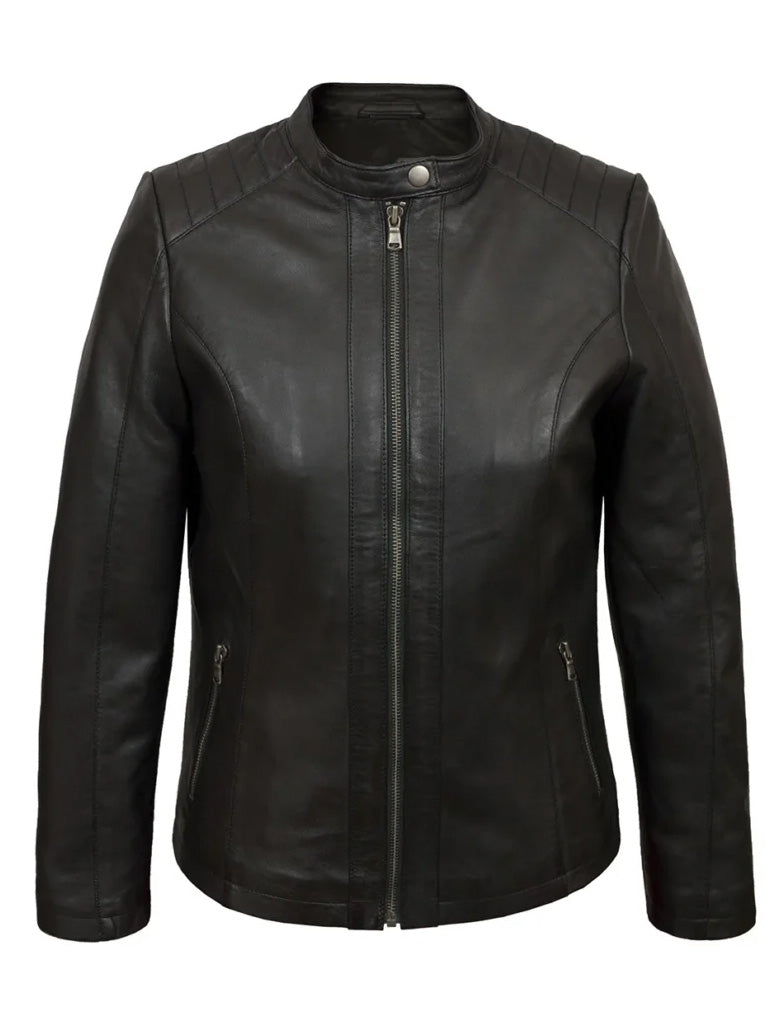 Biker Black Genuine Leather Jacket - The Leather Jackets