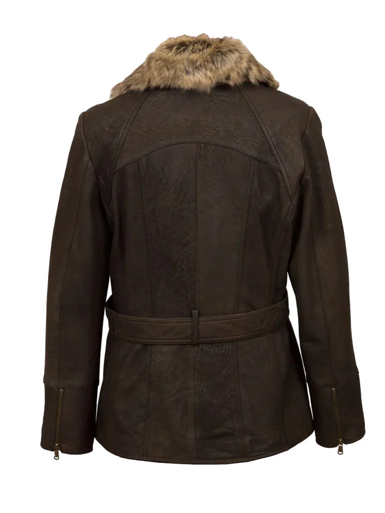 Dark Brown Shearling Leather Jacket - The Leather Jackets