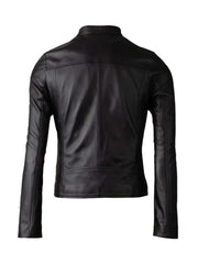 Black Casual Style Biker Leather Jacket